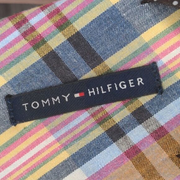 Tommy Hilfiger Plaid Cloth Bottom Thong Sandals SZ 9M - Picture 4 of 4